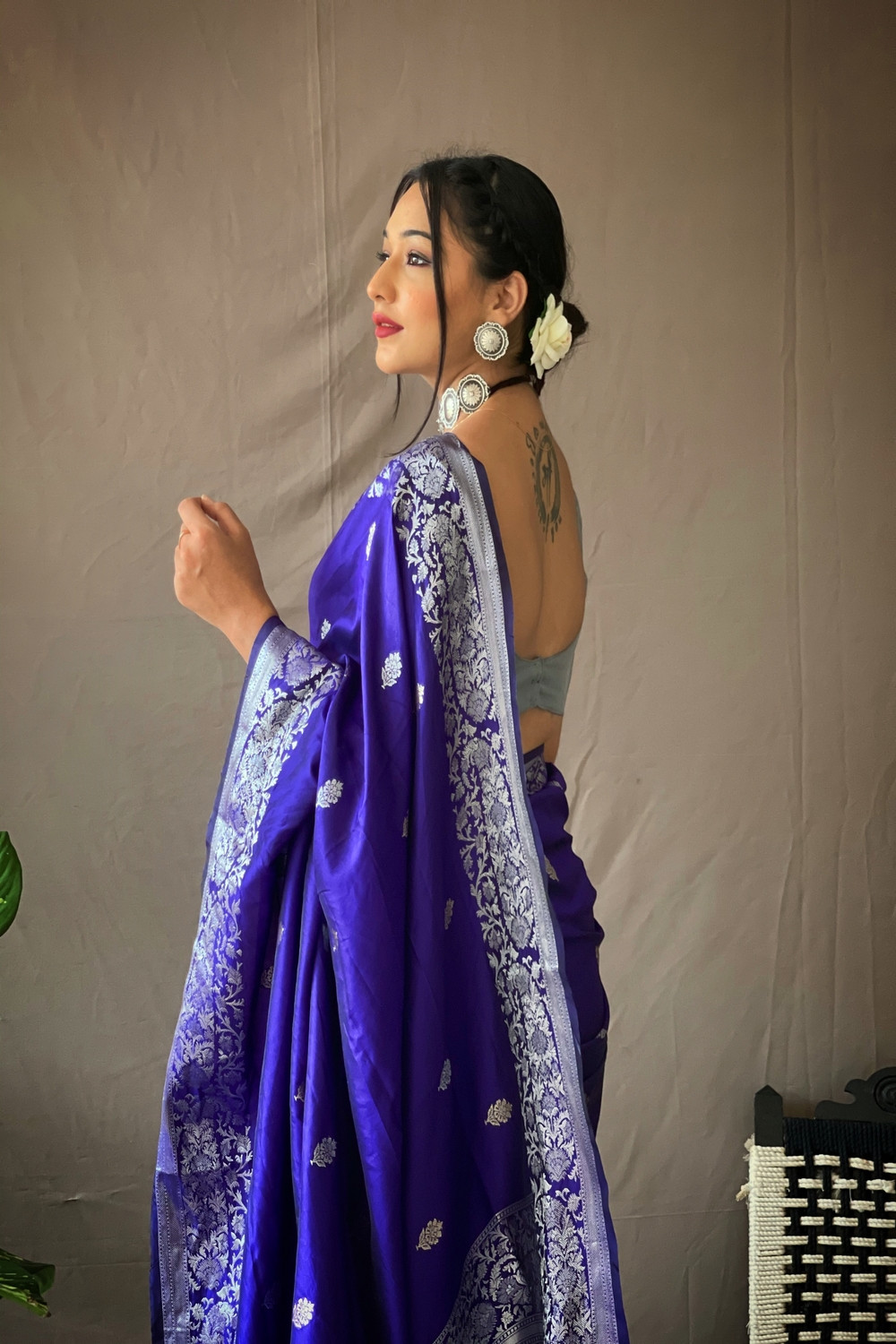 Electric Blue Embellished Saree Set – SeemaThukral