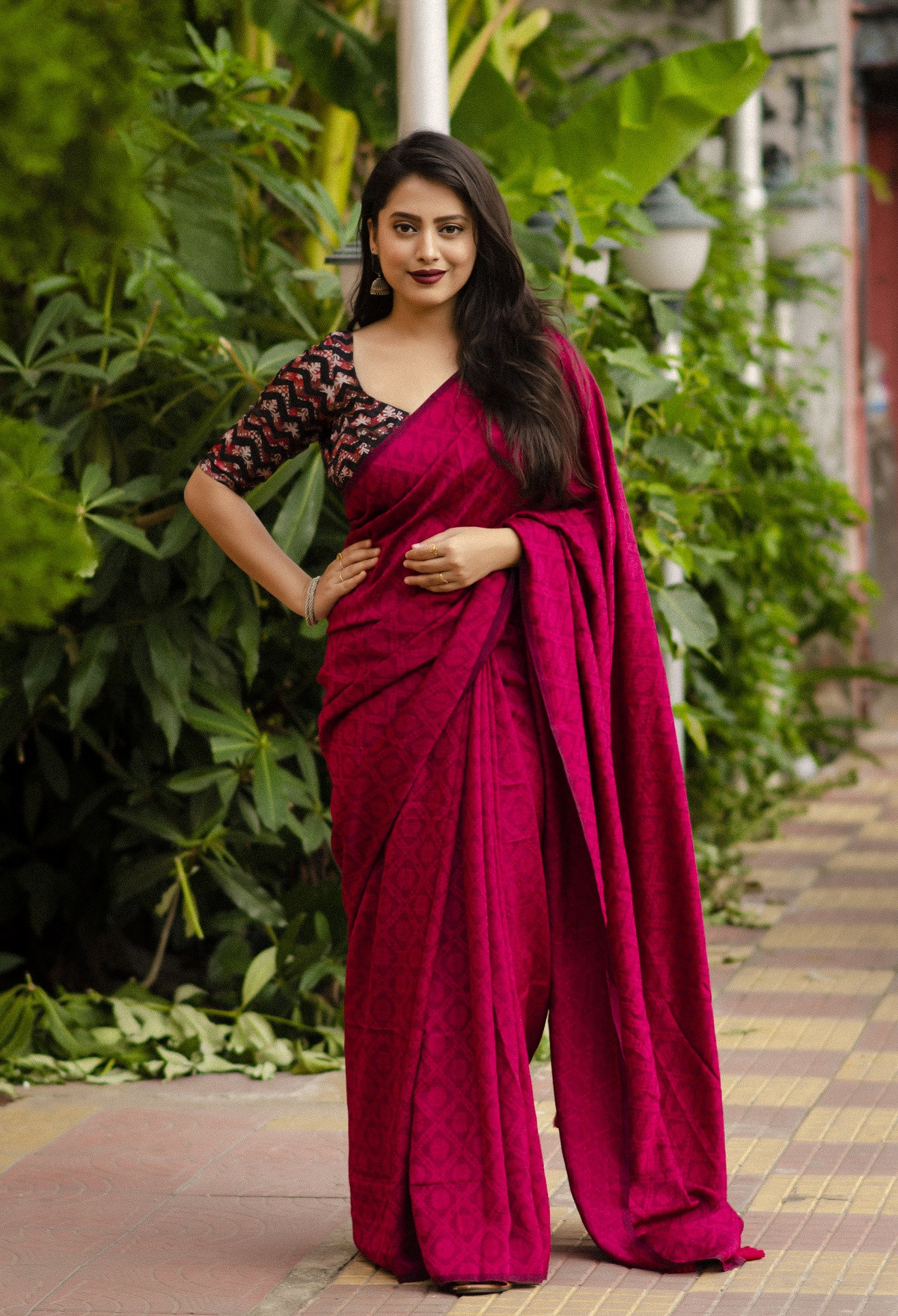Soft silk self woven jacquard saree - Purple