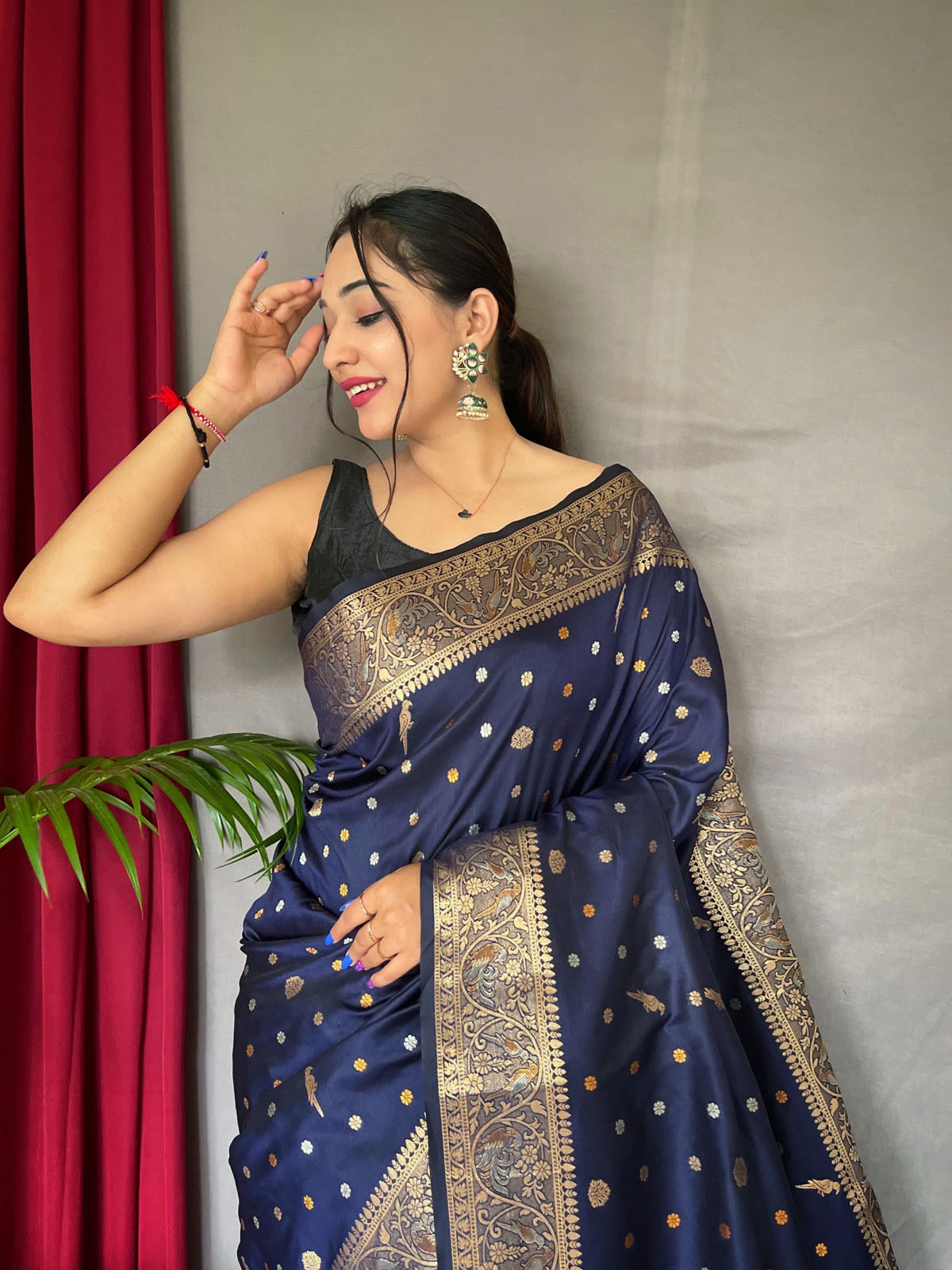 Beautiful Soft Silk Saree With Gold Zari Woven & Rich Pallu - Blue