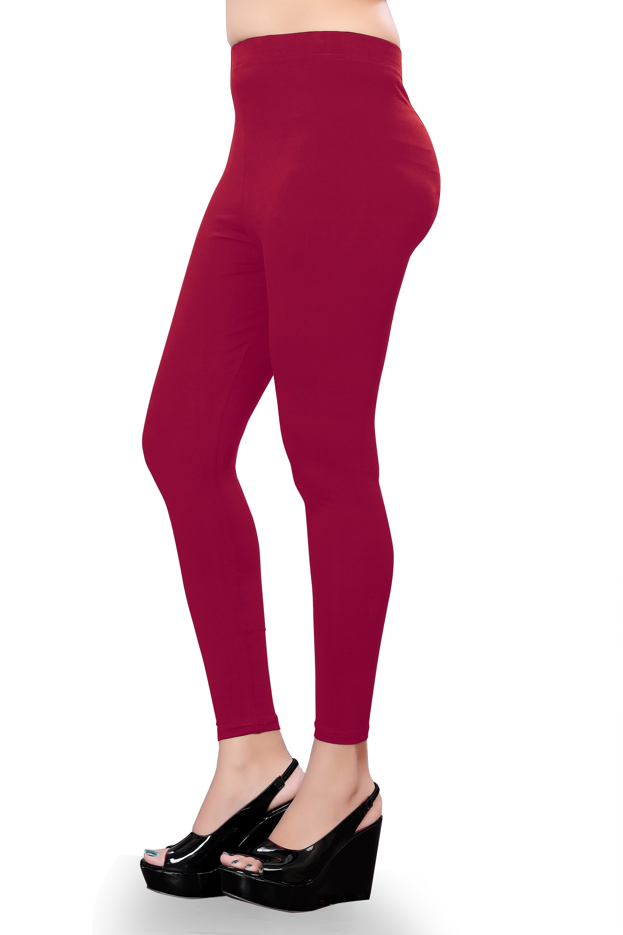 Aaritra Fashion 4 Way Lycra Ankle Length Leggings - Red