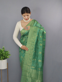 Dual Tone Zari woven Banarasi Silk Saree - Green