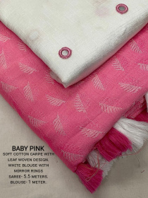 Soft jacquard saree with self woven motif - Baby Pink