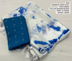 Pure Soft Georgette saree Shibori printed saree - Blue