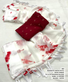 Pure Soft Georgette saree Shibori printed saree - Red