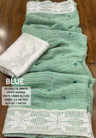 Soft georgette printed saree - Blue