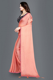 Aaritra Fashion Rainbow Moss chiffon stripped zari saree - Peach