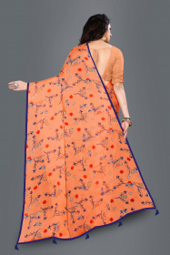 Aaritra Fashion Moss Chiffon Floral printed saree - Peach